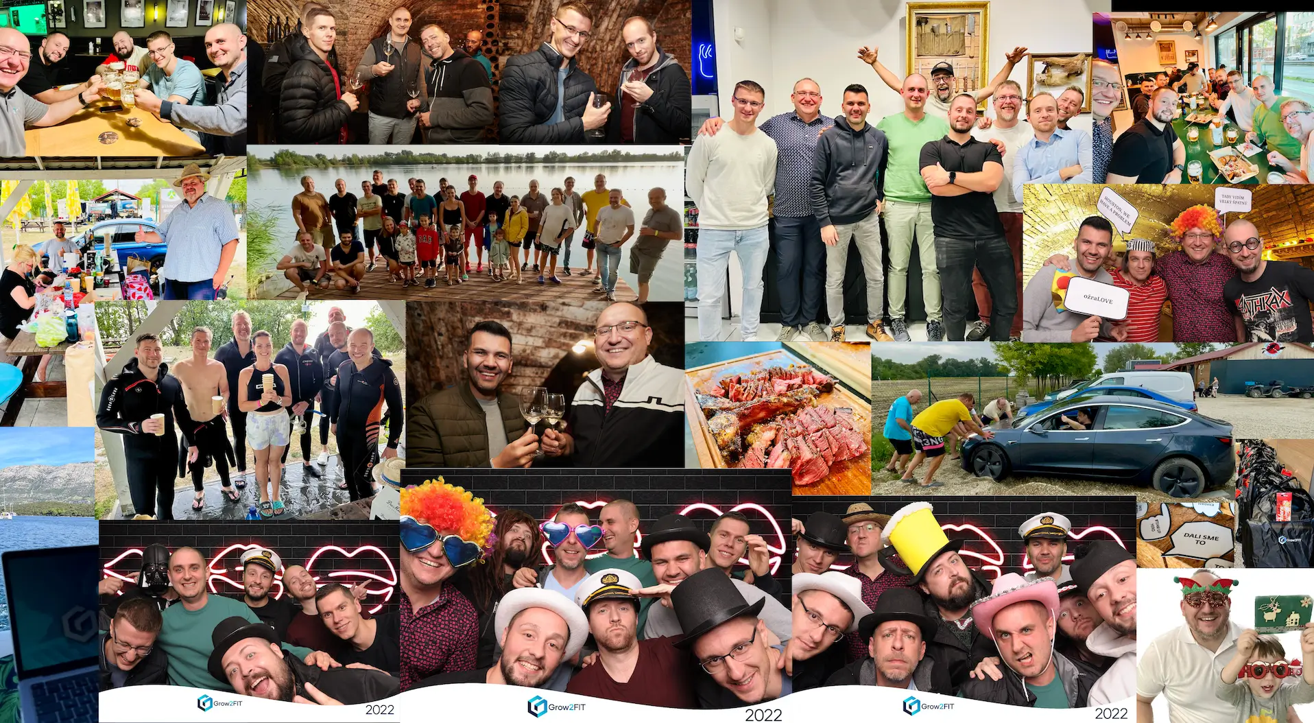 A collage of the Grow2FIT team and its work throughout 2022